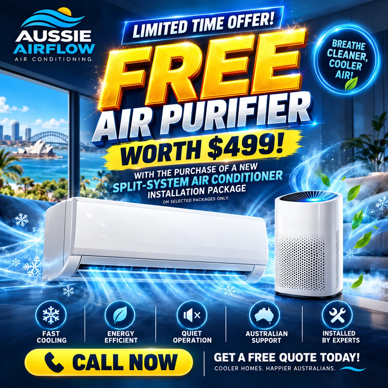 Air conditioning offer • square social ad