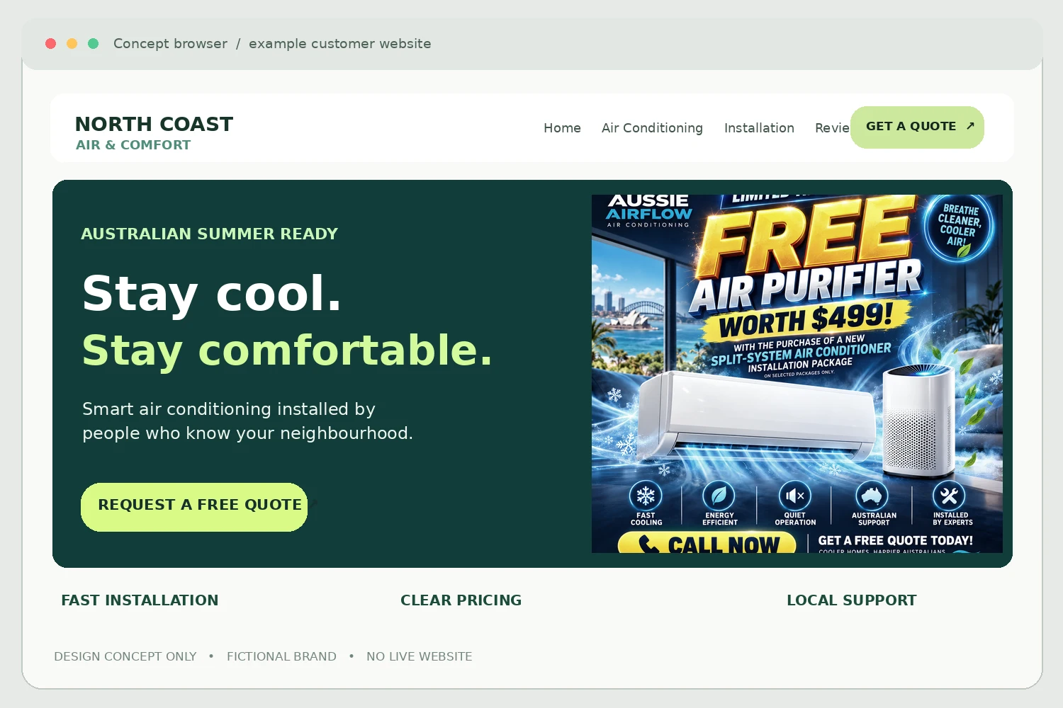 Modern website visual concept displaying responsive landing page design
